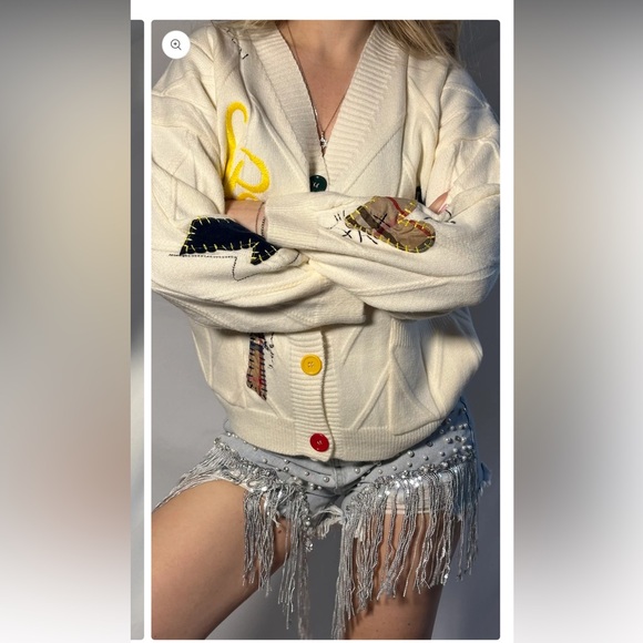 Colorful Button Cream Sweater - Picture 1 of 6